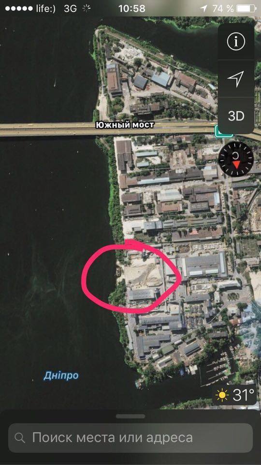 ''СтопКор'' викрив незаконну точку видобутку піску біля Південного мосту у Києві