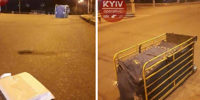 У Києві вантажівка ''Укрпошти'' на ходу розгубила посилки