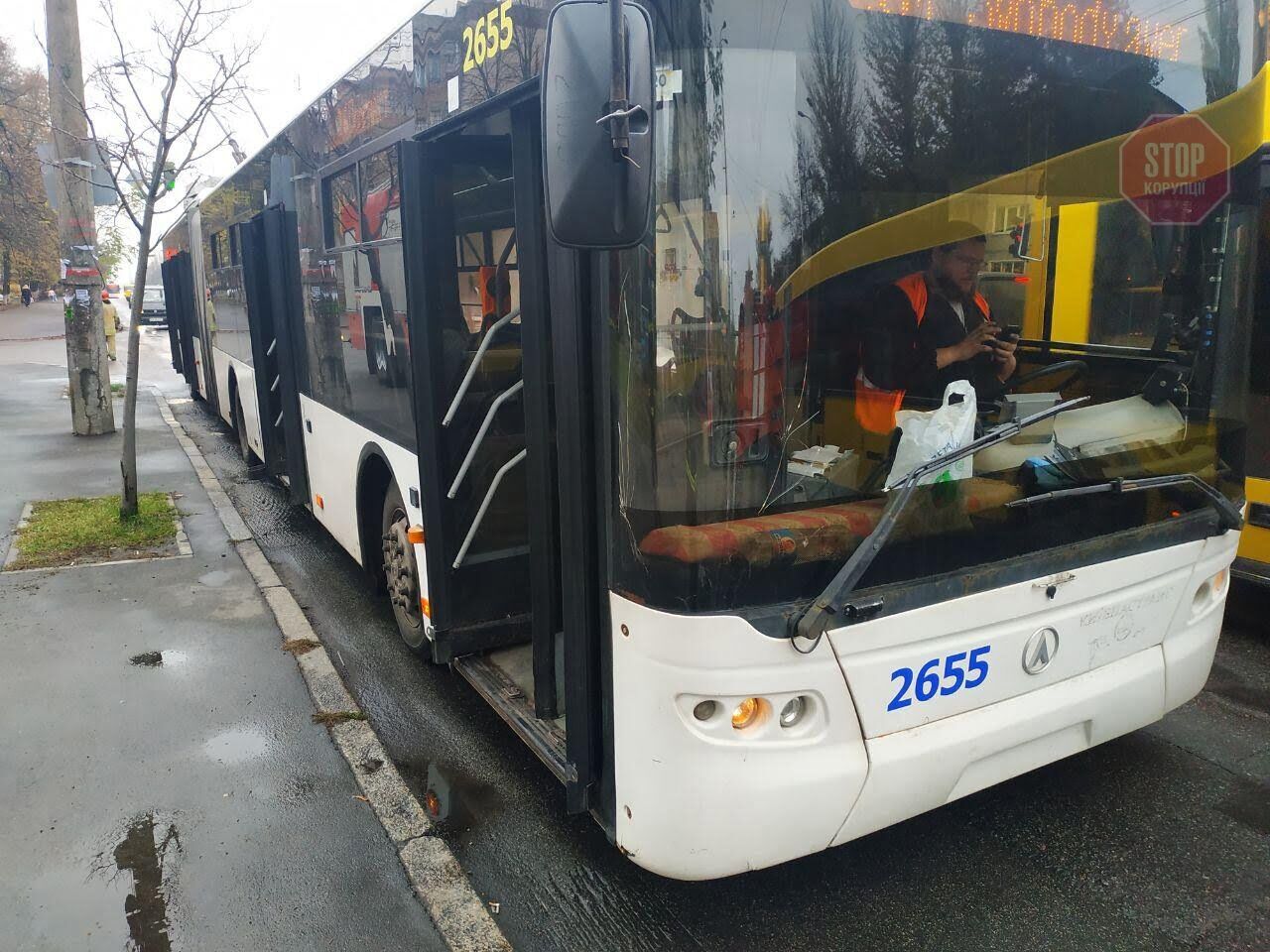 У Києві загорівся тролейбус з пасажирами (фото)