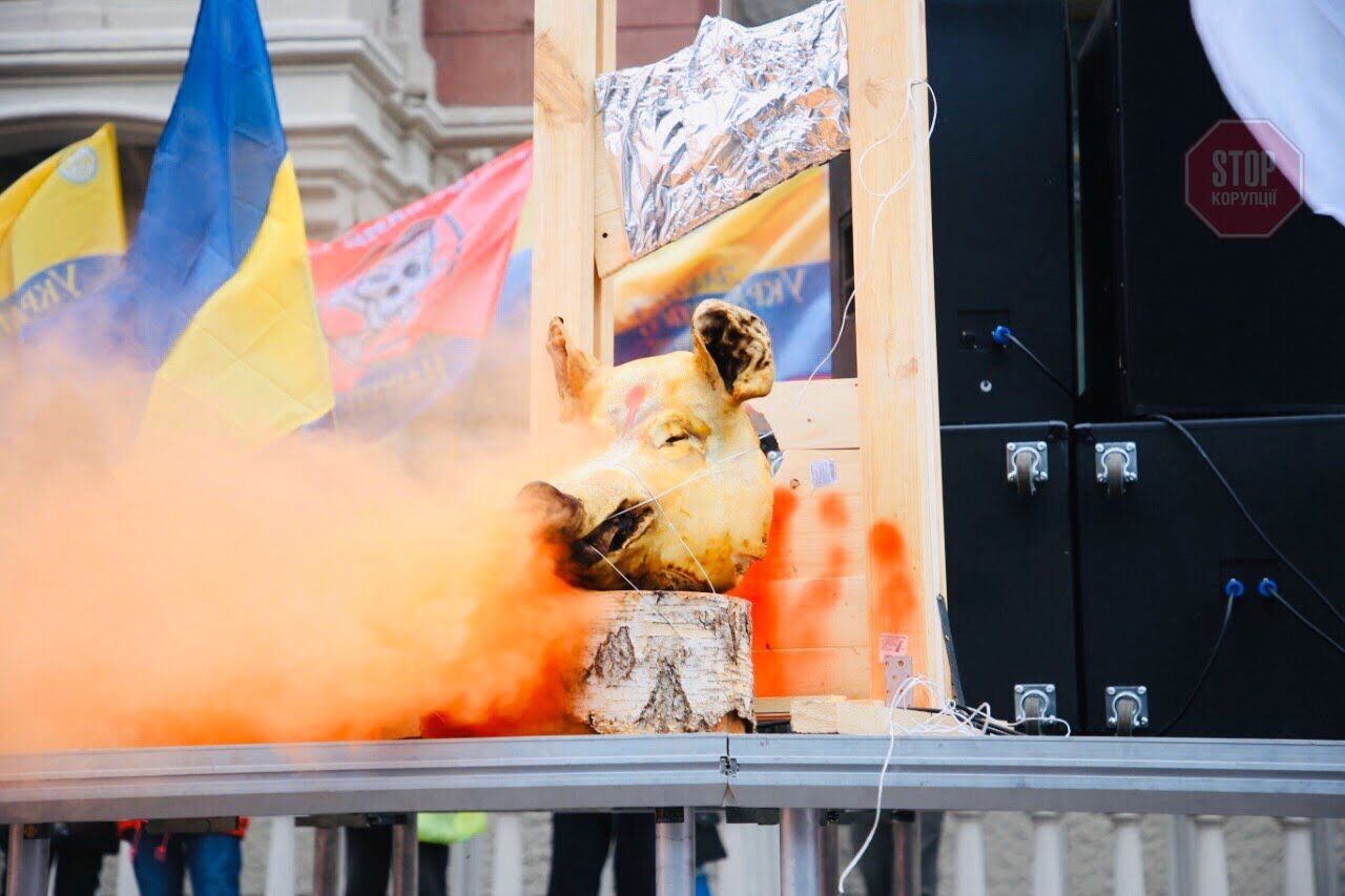  Свиня символізує покарання хабарників Фото: СтопКор