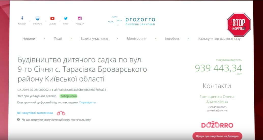 Майже мільйон - на проект дитсадка (скріншот з proZorro)