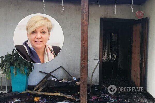 Підпал будинку Гонтаревої: на камери спостереження потрапила цікава деталь (фото, відео)