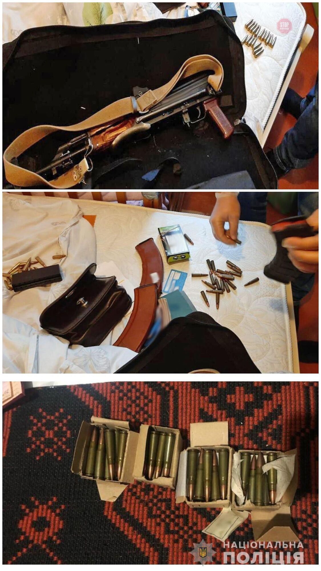  Правоохоронці знайшли пістолети, рушниці та боєприпаси  Фото: zt.npu.gov.ua