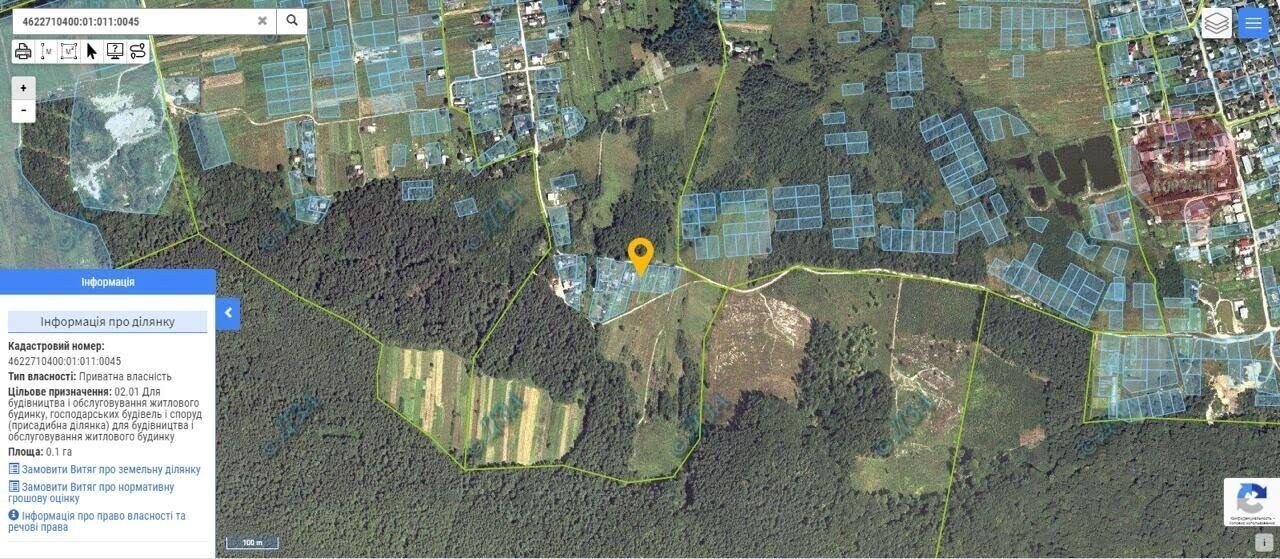  Верещук належить квартира та дві ділянки в Рава-Руській. Скрін із сайту: map.land.gov.ua