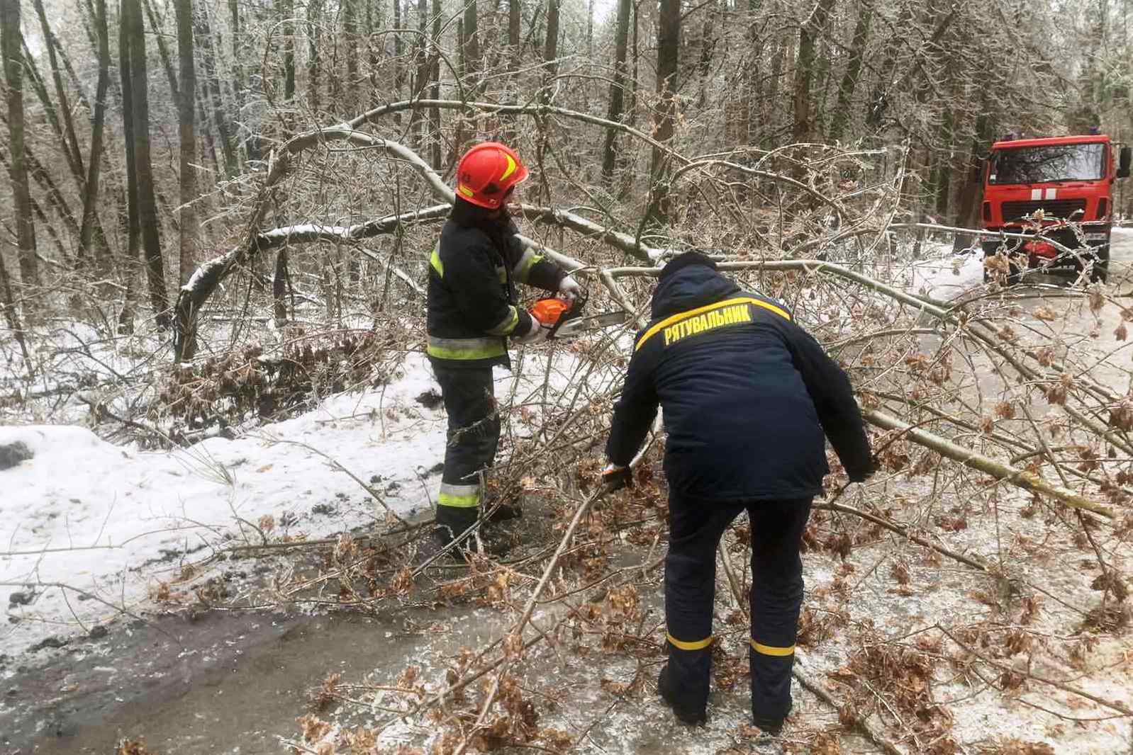 Чернігівські рятувальники ліквідували наслідки несприятливих погодних умов
