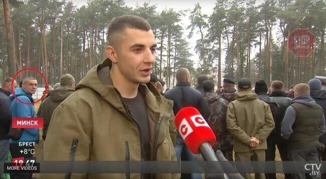  Анцупов на іспиті білоруських силовиків на право носити ''чорний берет'' Скріншот: Новы час