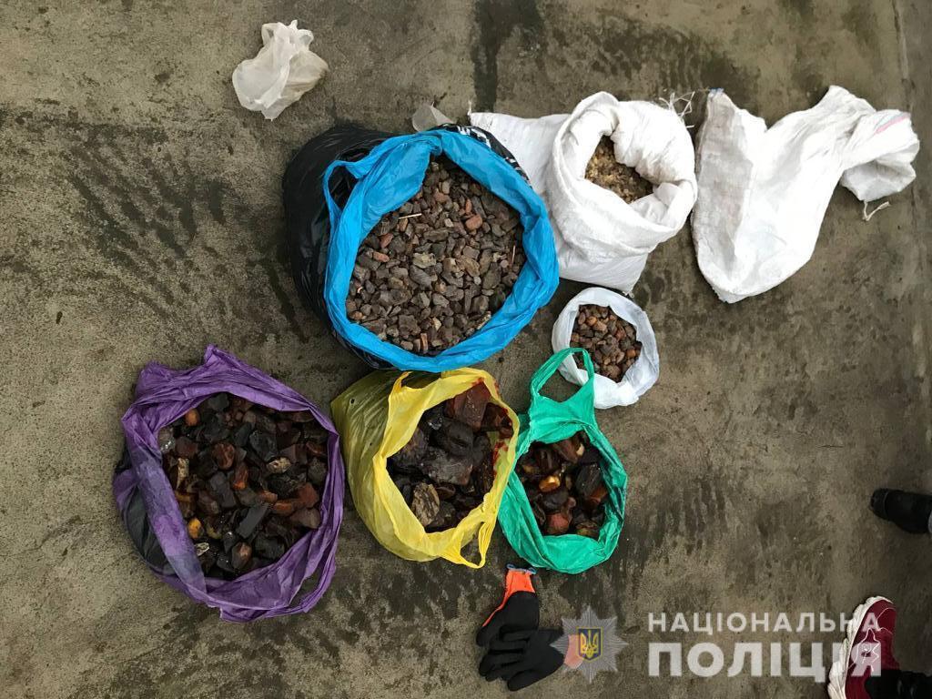 На Рівненщині під час обшуків поліцейські вилучили каміння бурштину-сирцю майже на 30 тисяч доларів США