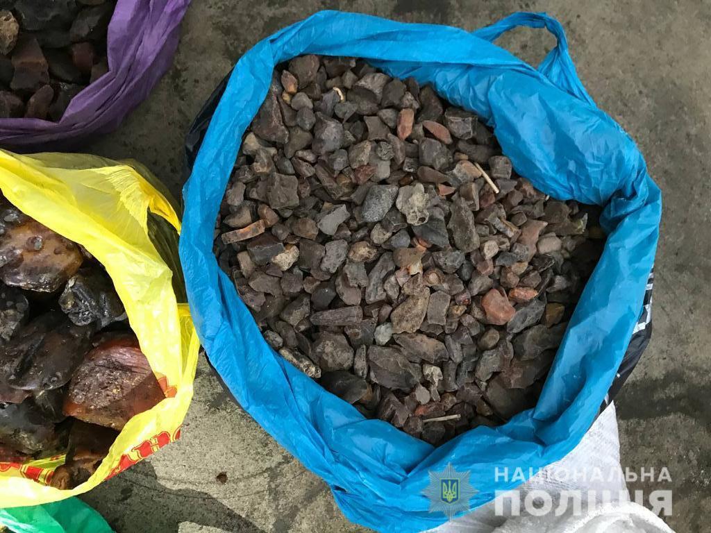 На Рівненщині під час обшуків поліцейські вилучили каміння бурштину-сирцю майже на 30 тисяч доларів США