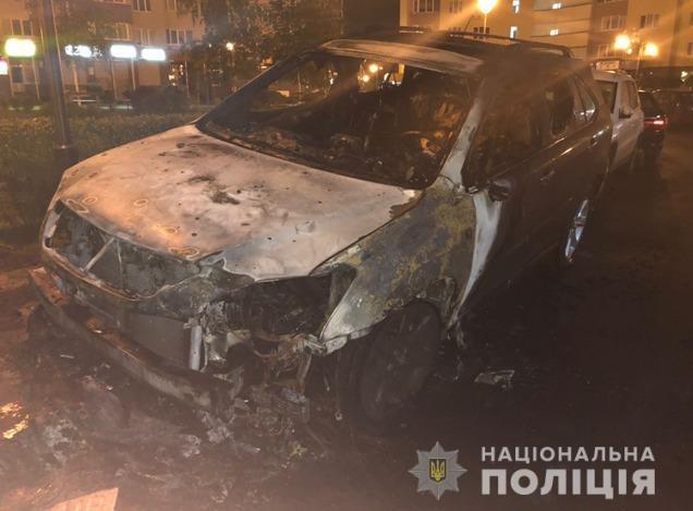 Поліція Київщини затримала  групу осіб за підпал авто приватного підприємця