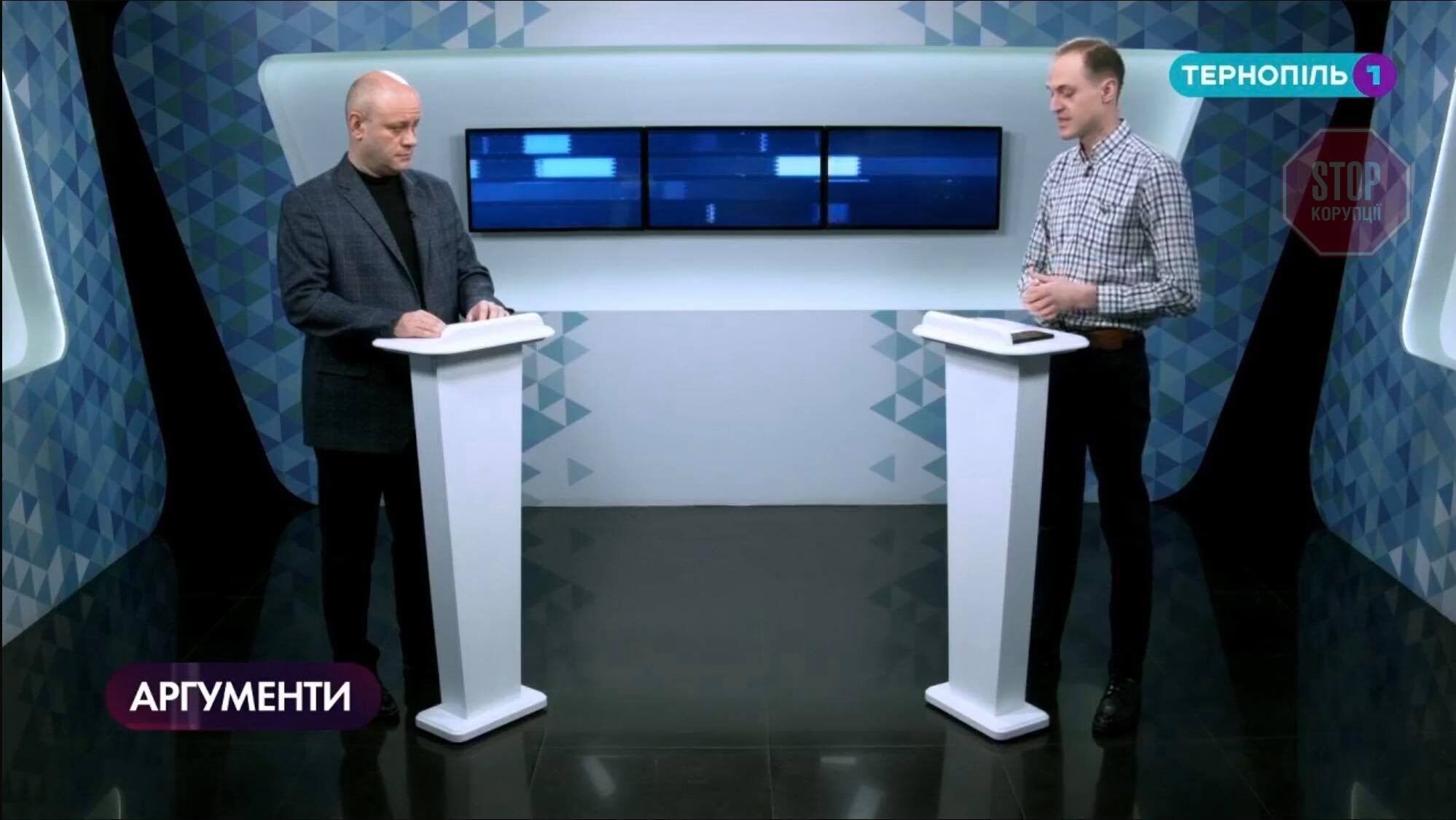 Гість програми ''Аргументи'' на телеканалі «Тернопіль-1» - Микола Сивирин. Скріншот: СтопКор