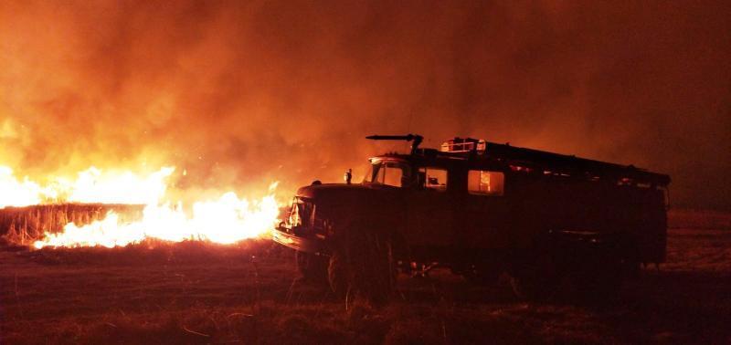 Черкаська область: рятувальники ліквідували пожежу сухої трави та очерету (ВІДЕО)