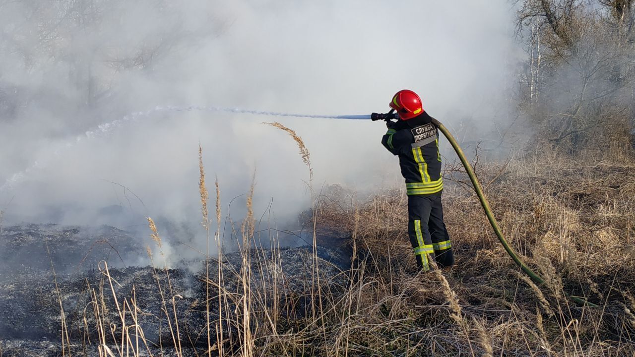 м. Київ: 25 березня столичні вогнеборці 11 разів виїжджали на гасіння пожеж в екосистемах