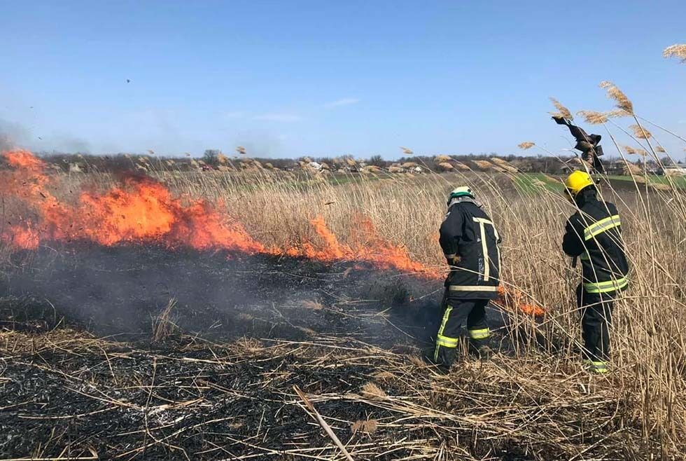 На Дніпропетровщині вогнеборці ліквідовують загорання сухої рослинності