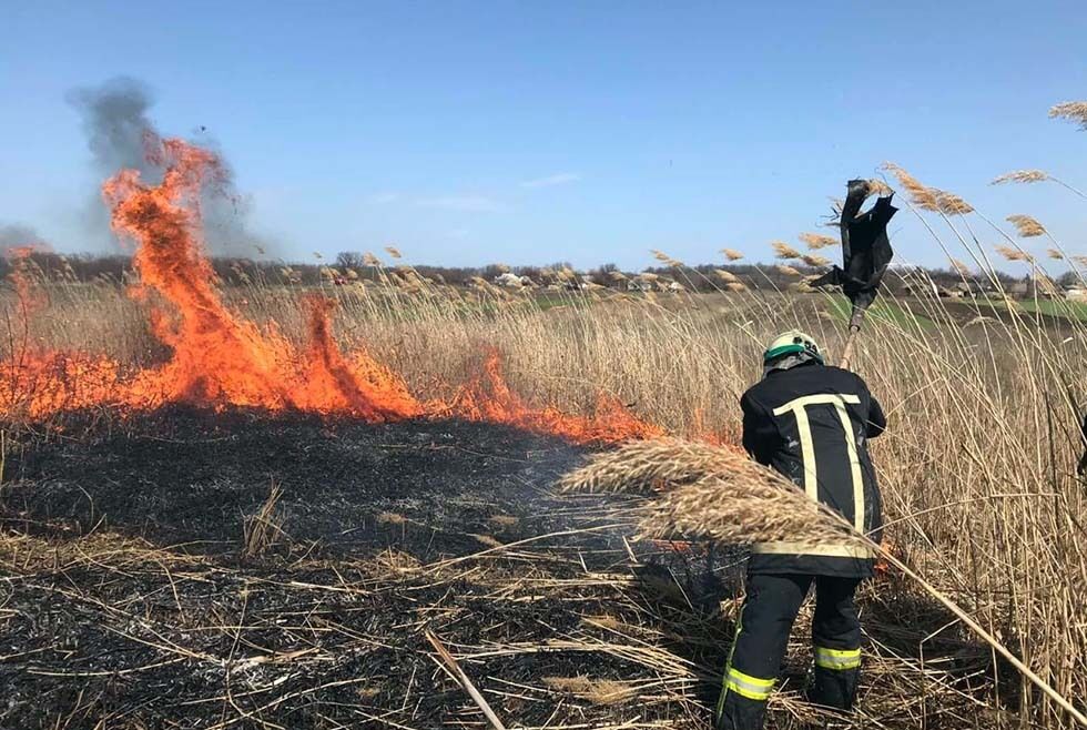 На Дніпропетровщині вогнеборці ліквідовують загорання сухої рослинності