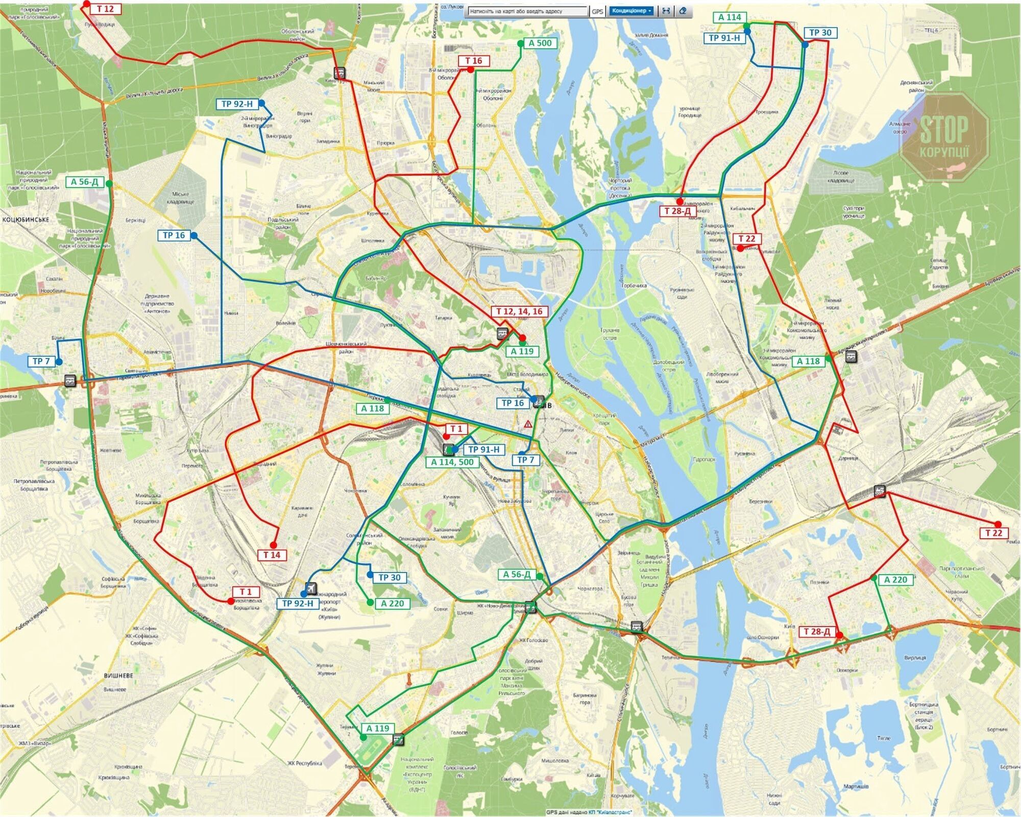 Як тепер добиратися на роботу: з’явилася карта автобусних маршрутів по Києву