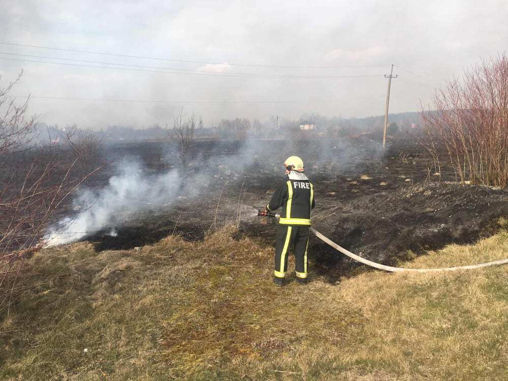 На Волині протягом доби рятувальники 14 разів виїжджали на гасіння сухої трави
