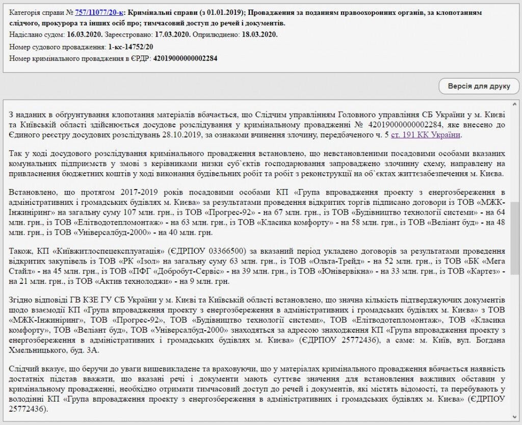 СБУ расследует многомиллионные “распилы” в двух столичных КП