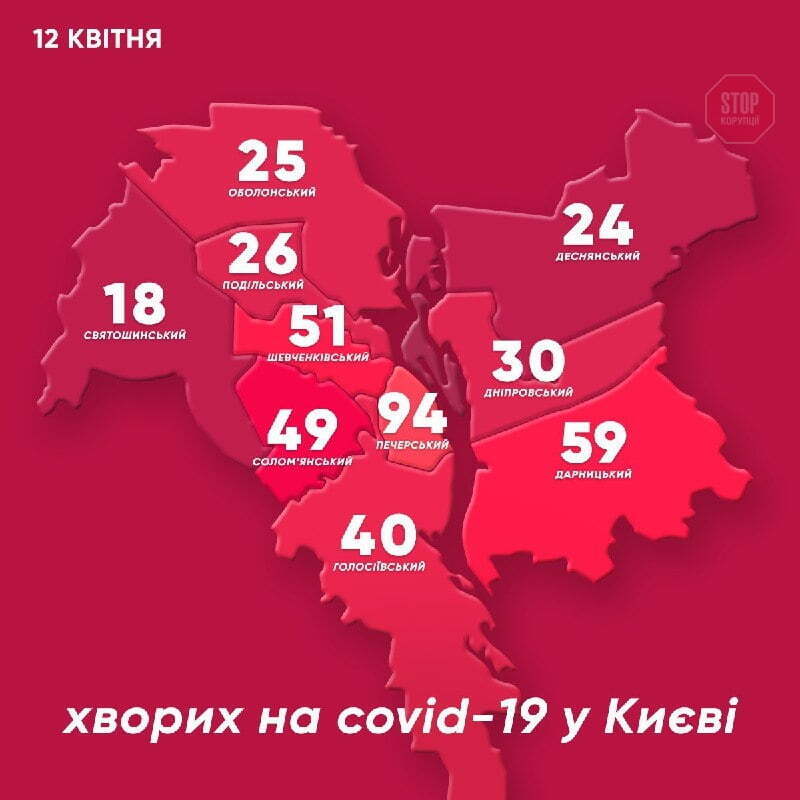 Стало відомо у якому районі Києва найбільше випадків COVID-19