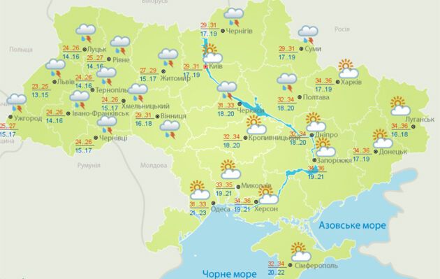 Липень почнеться з короткочасних дощів і спеки