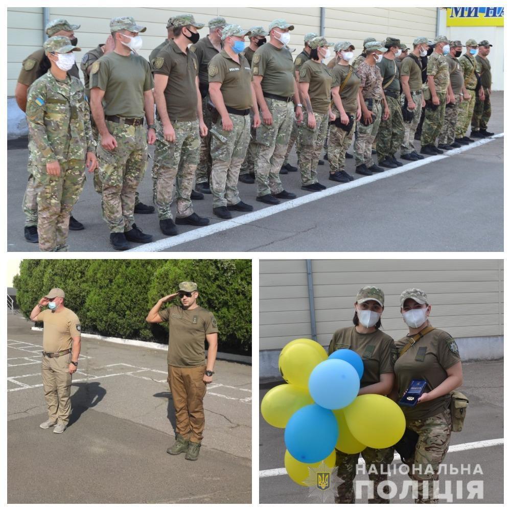 В Одесі зустріли зведений загін поліцейських, що прибув із зони проведення Операції об’єднаних сил
