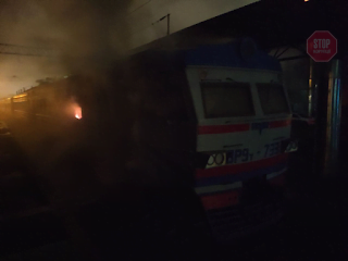  Пожежа в електричці на Одещині Фото: ДСНС
