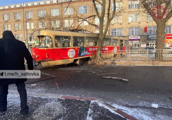  У Харкові сталася ДТП за участю трамвая Фото: Telegram