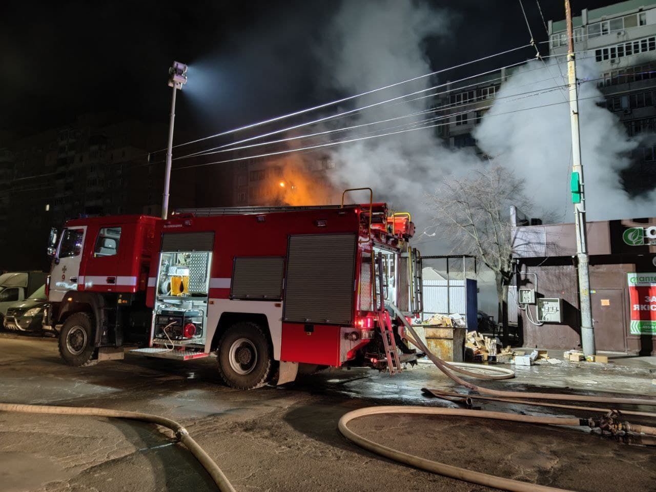 м. Київ: вогнеборці ліквідували займання на території ринку