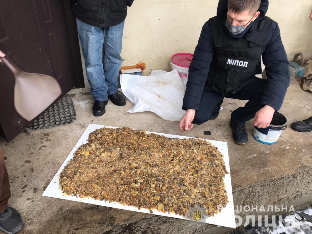 Понад 16 кілограмів бурштину-сирцю вилучили поліцейські у жителя Рівненського району