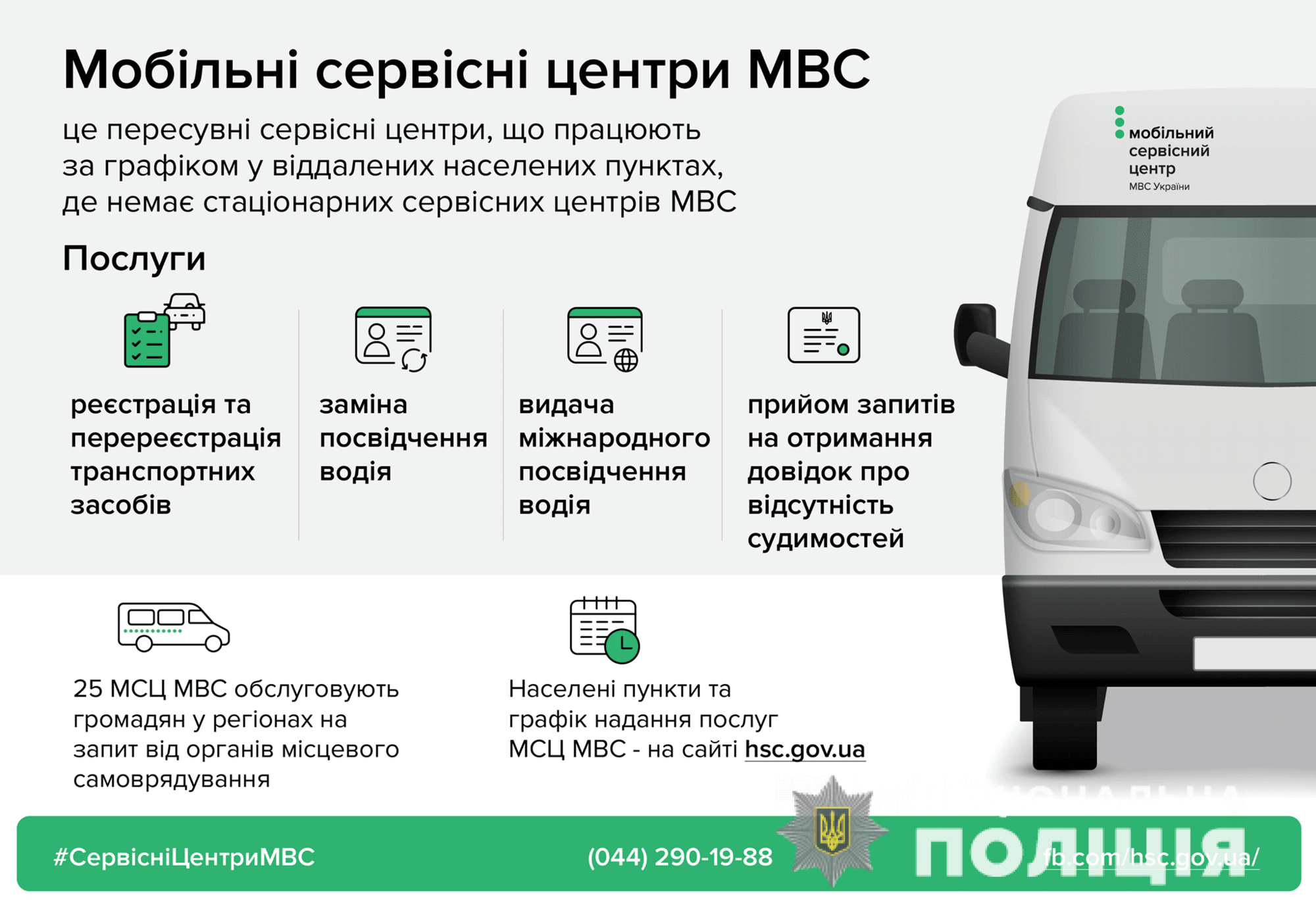 27 серпня мобільний сервісний центр МВС надаватиме послуги в Любашівці