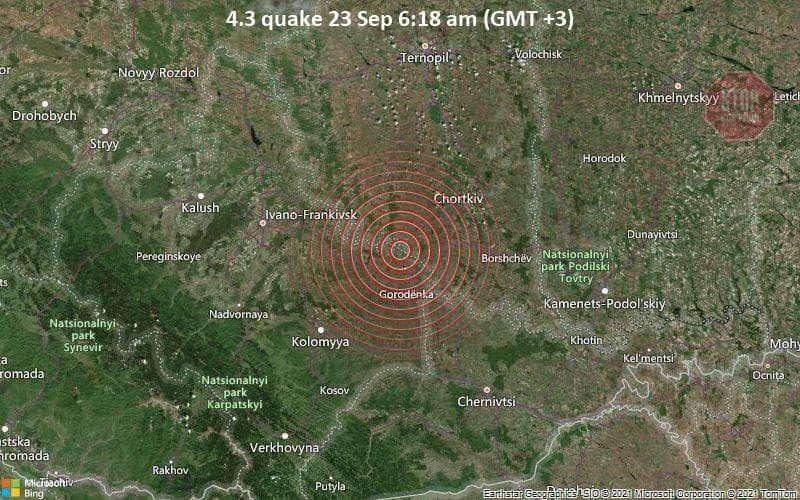  Немецкий исследовательский центр геологических наук (GFZ) сообщил о землетрясении в Тернопольской области Фото: FB
