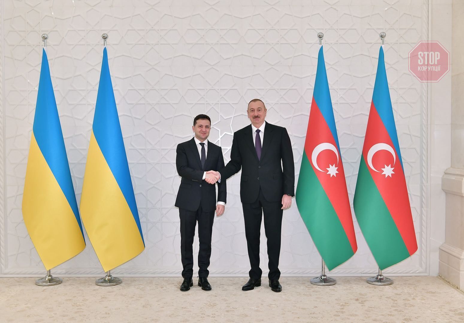 Президент України Володимир Зеленський і президент Азербайджану Ільхам Алієв Фото: trend.az