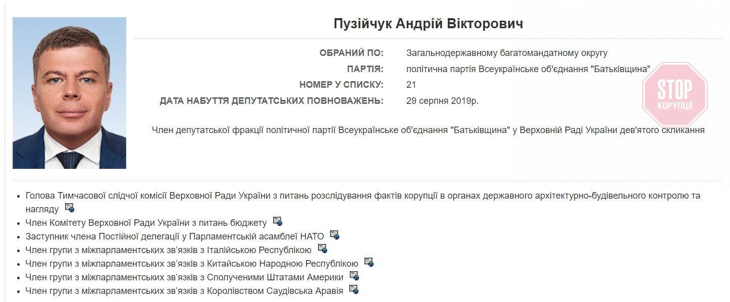  Пузійчук очолив парламентську ТСК з питань корупції в органах ДАБК Фото: скриншот