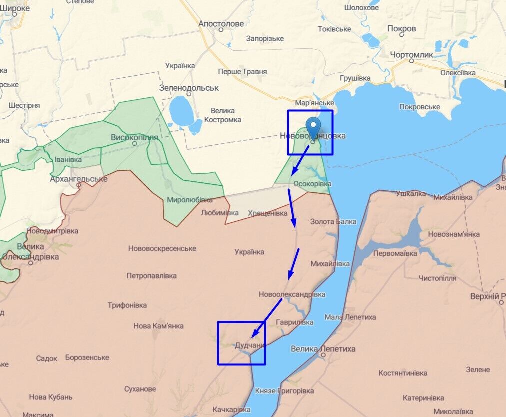 Вероятное направление отступления армии русских оккупантов