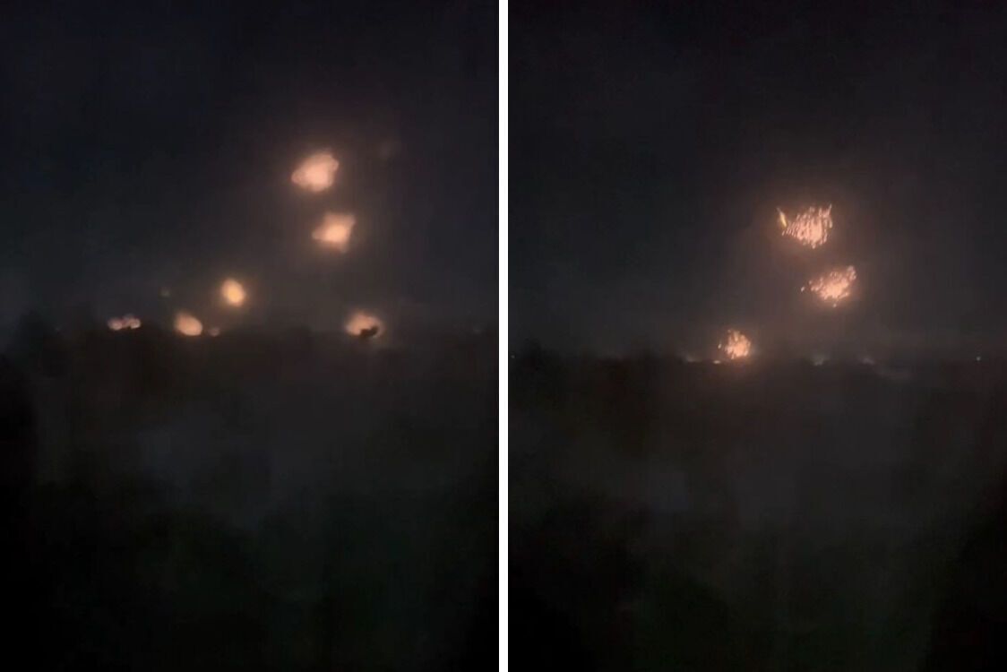 Зажигательные снаряды для РСЗО ''Град'' взрываются в воздухе