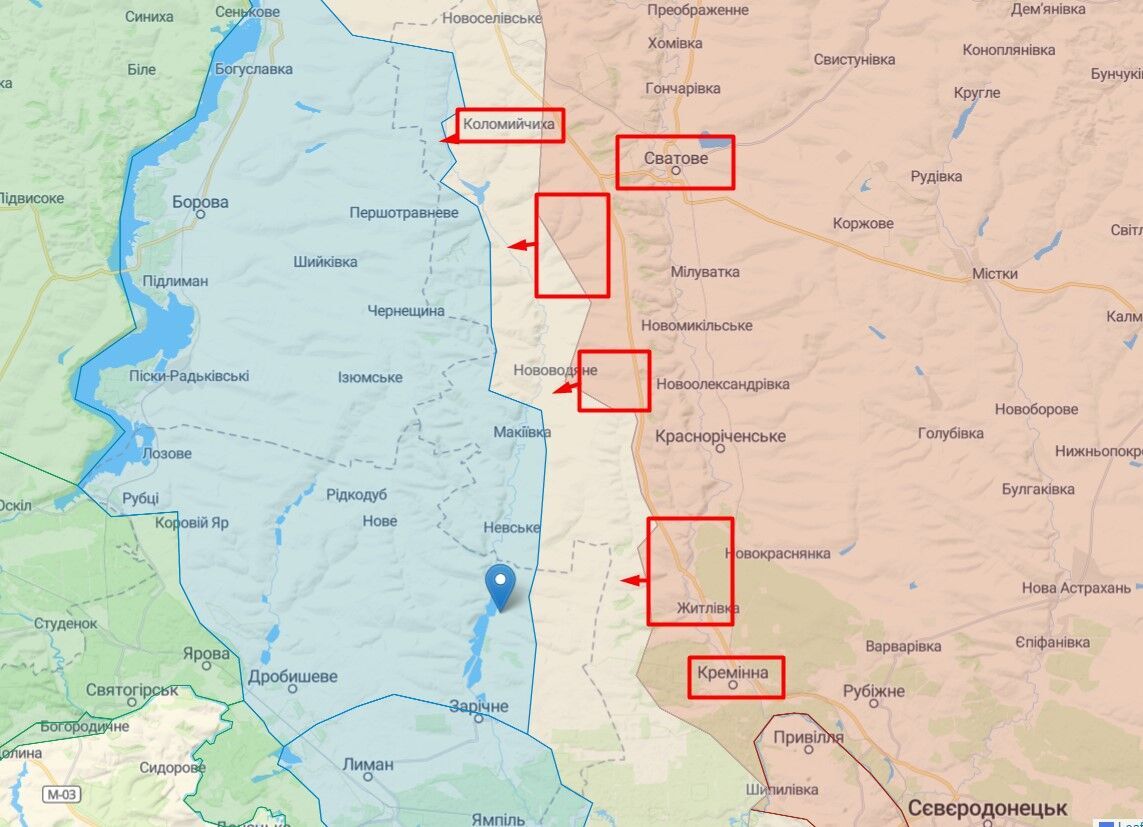 Ситуація на Луганщині між Сватовим та Кремінною