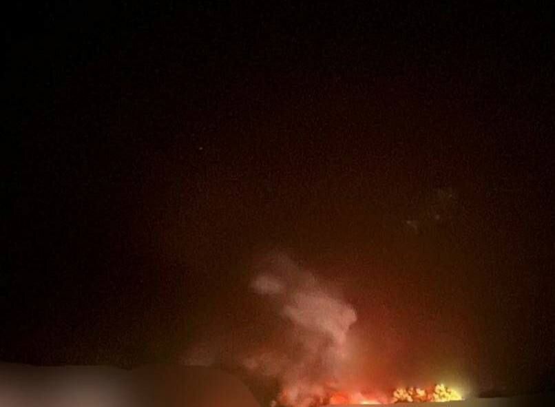 Пожар в Николаеве после удара Shahed-136