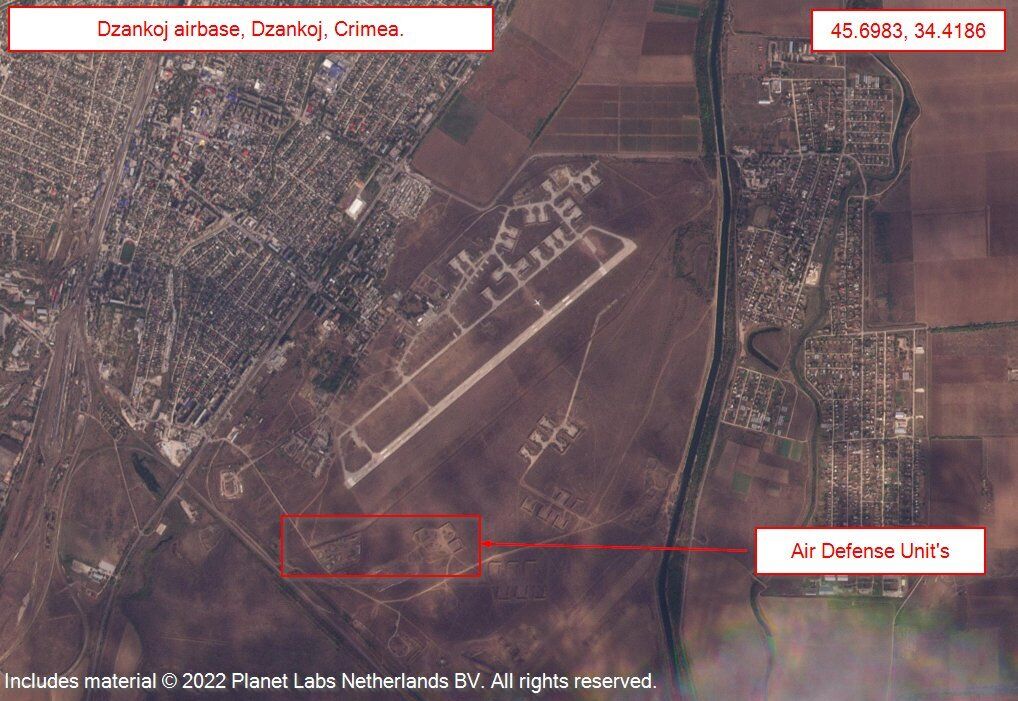 На авиабазе в Джанкое сосредоточено скопление подразделений российского ПВО