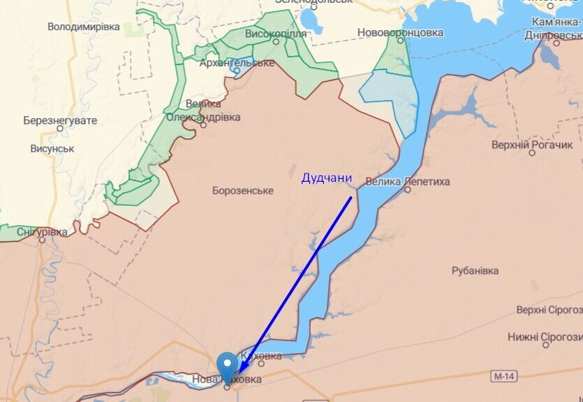 Ситуация на линии фронта недалеко от Новой Каховки на Херсонщине