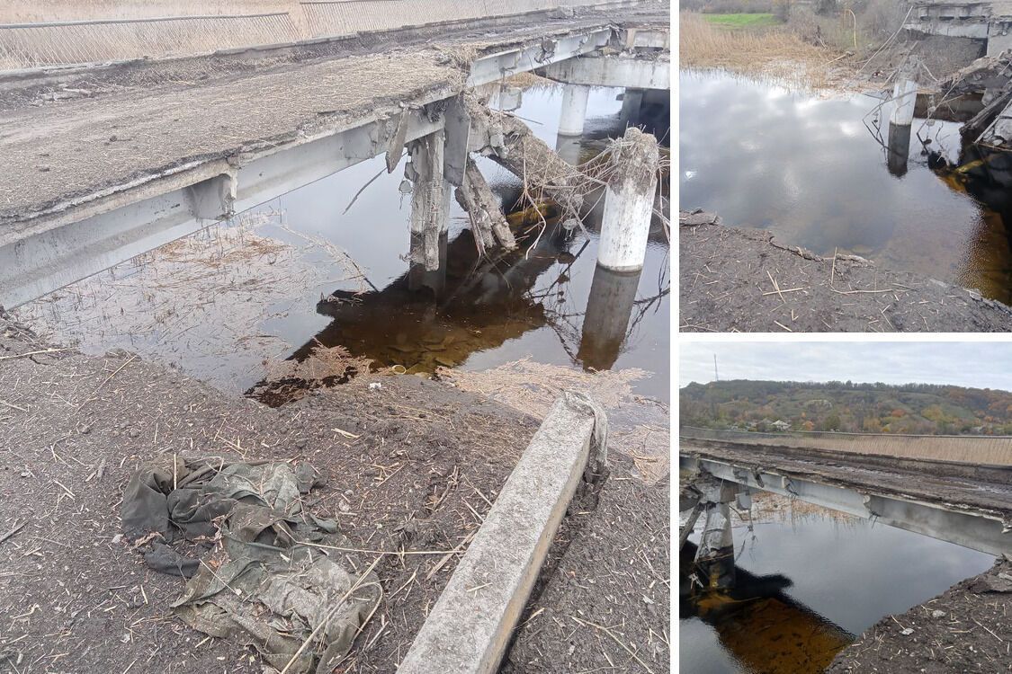 Разрушенный мост возле Краснореченска