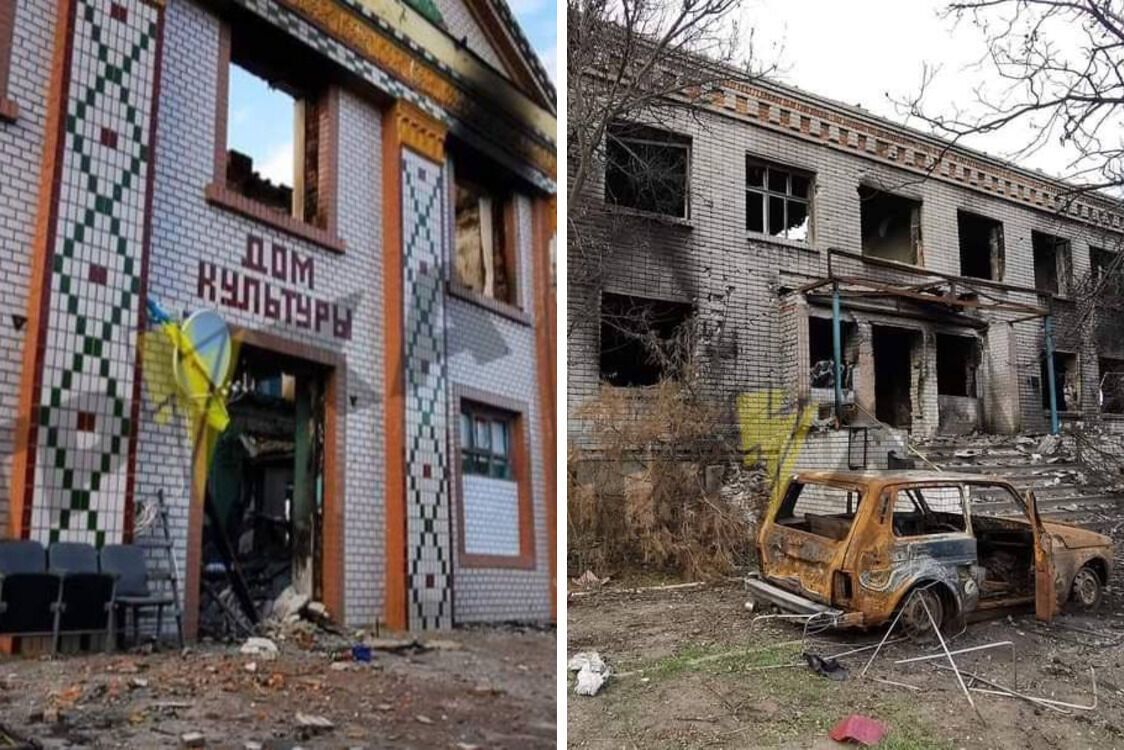 Опубліковано кадри руйнувань у селах Херсонщини: школа – в недоїдках окупантів