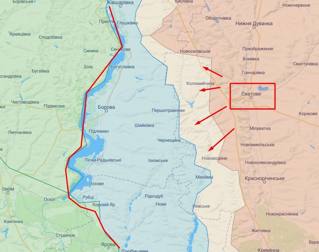 Россияне планируют атаковать возле Сватового и провести новую линию фронта – по реке Оскол