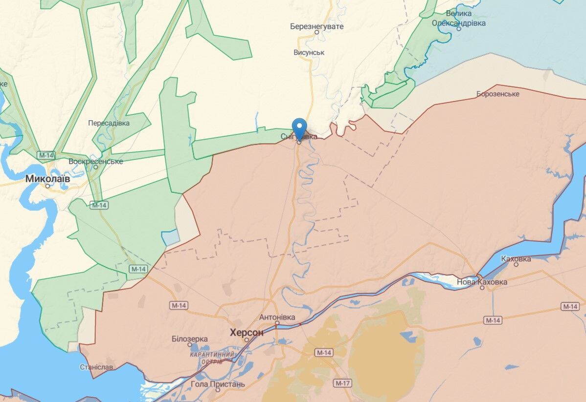 Ситуація на лінії фронту на Південнобузькому напрямі