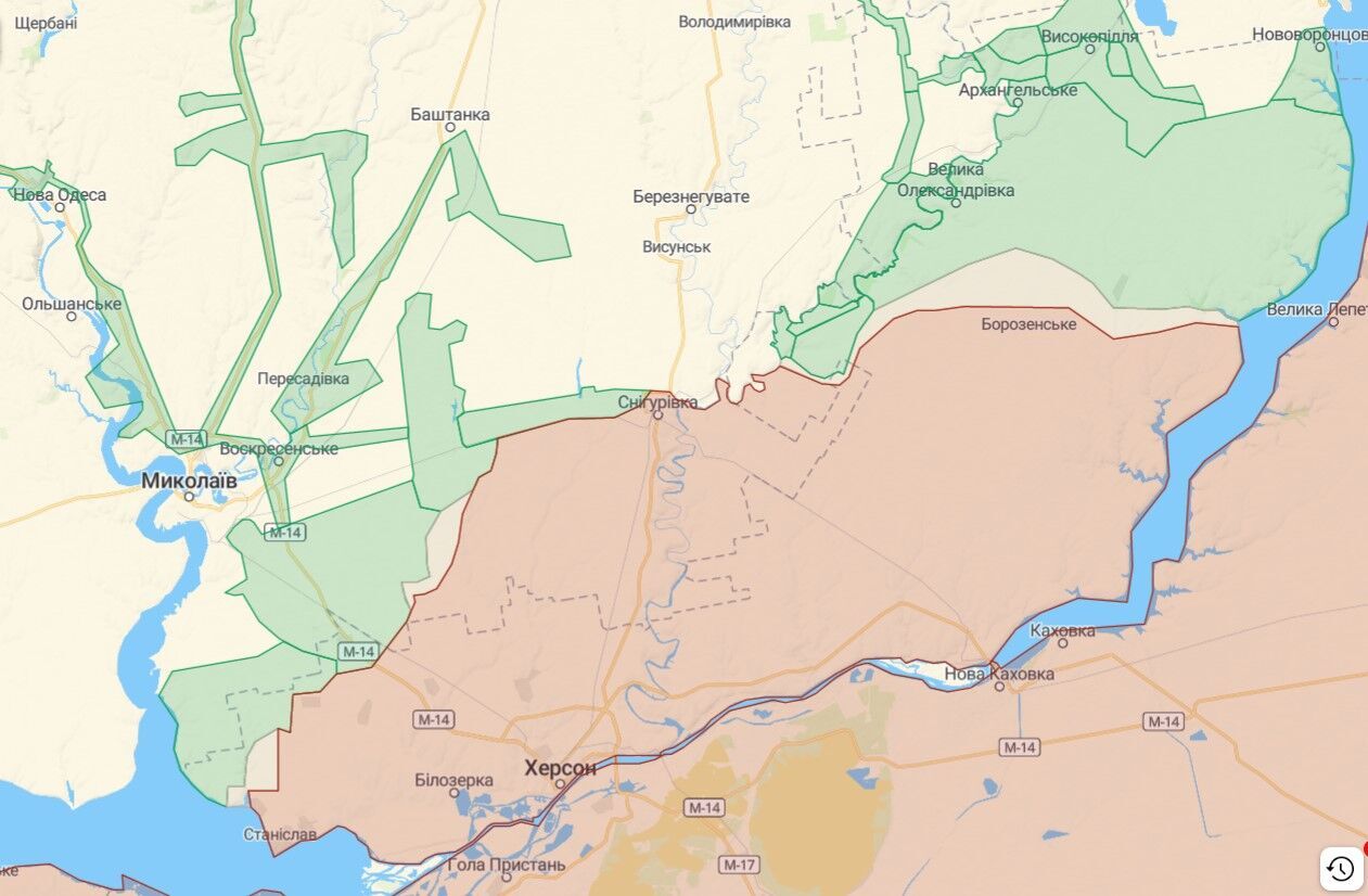 Ситуация на Херсонщине: длина линия фронта по состоянию на 3 ноября – около 160 км.