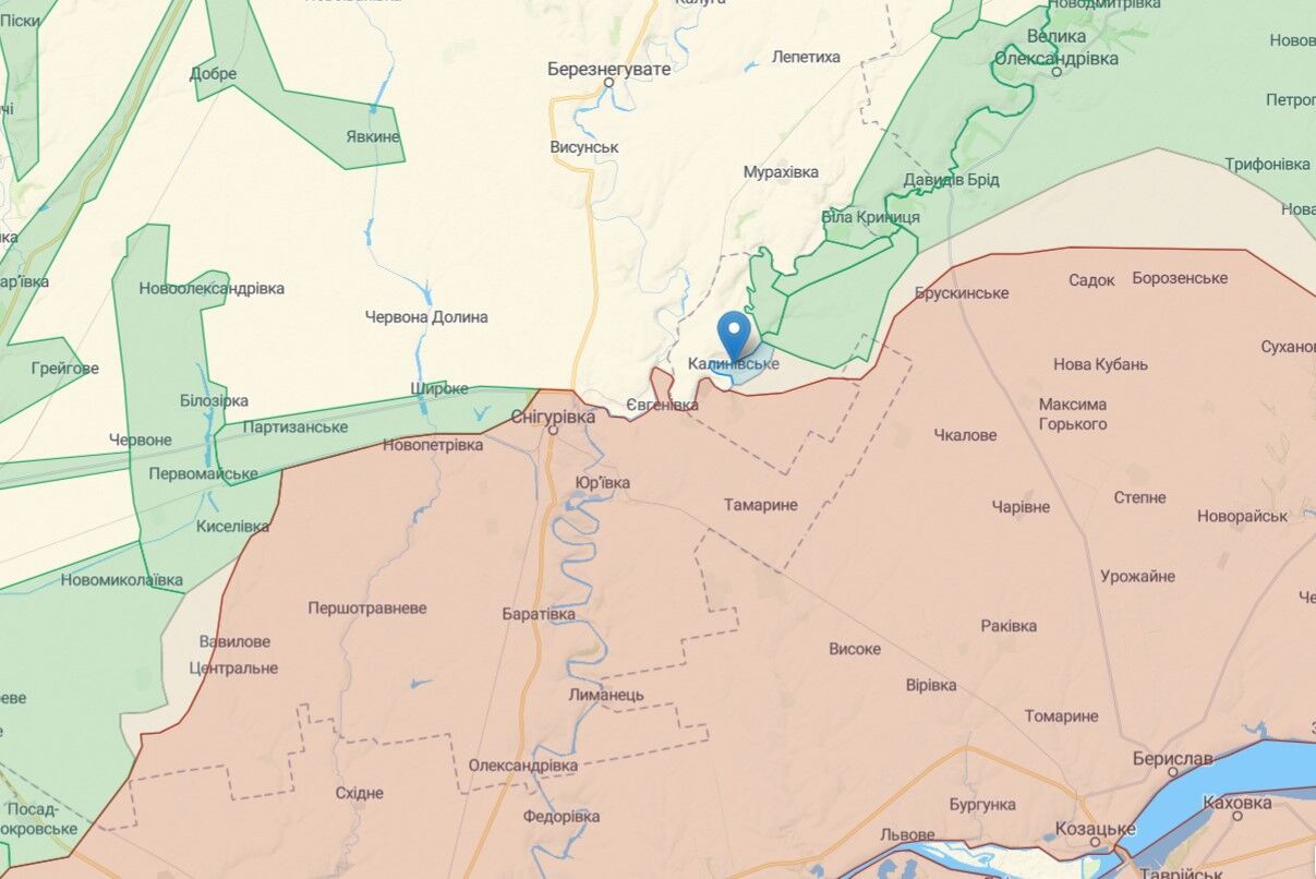 Ситуація на лінії фронту біля Снігурівки на Миколаївщині та Калинівського та Херсонщині