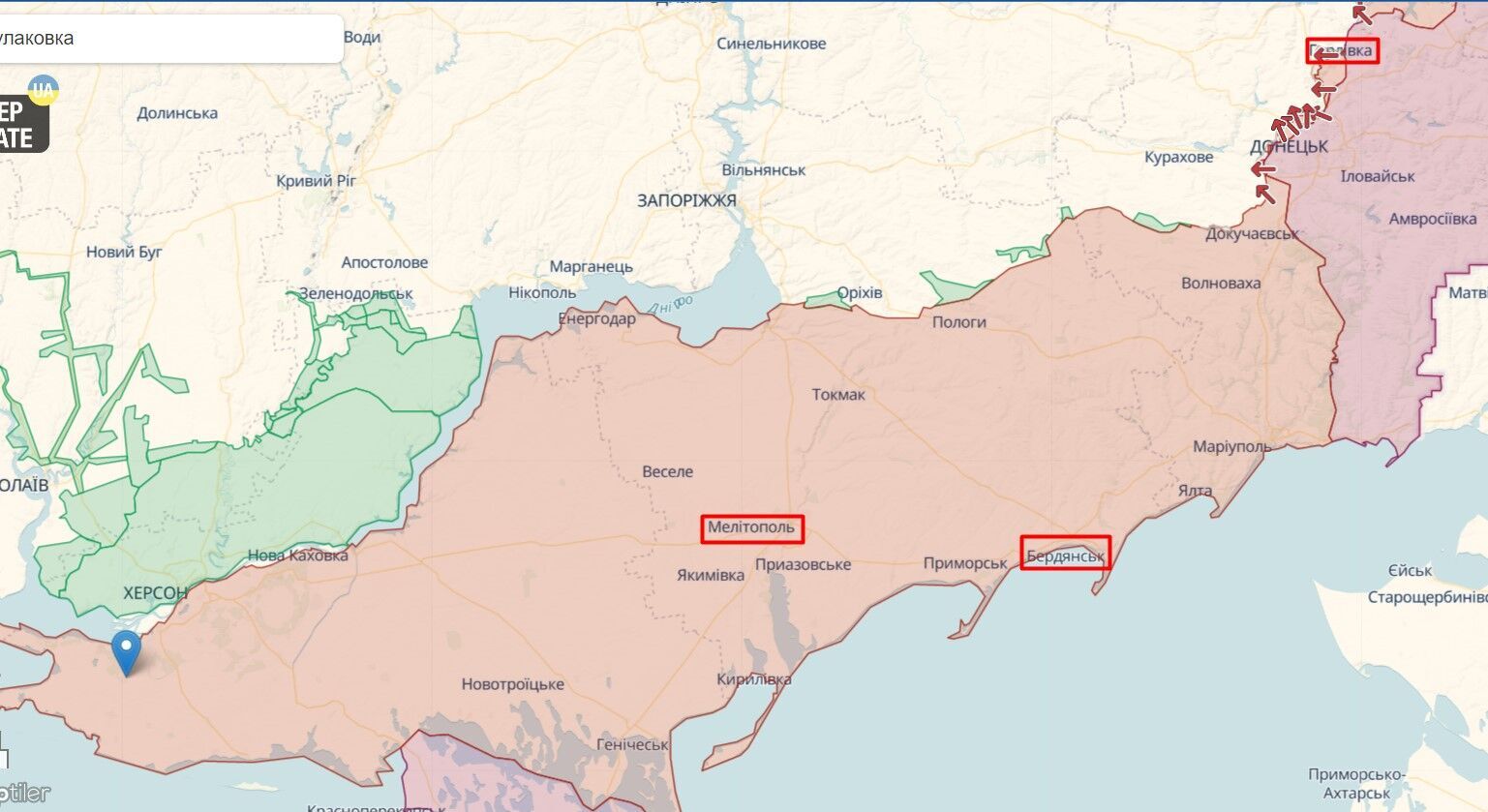 Ситуация на участках фронта от Херсонщины до Донеччины