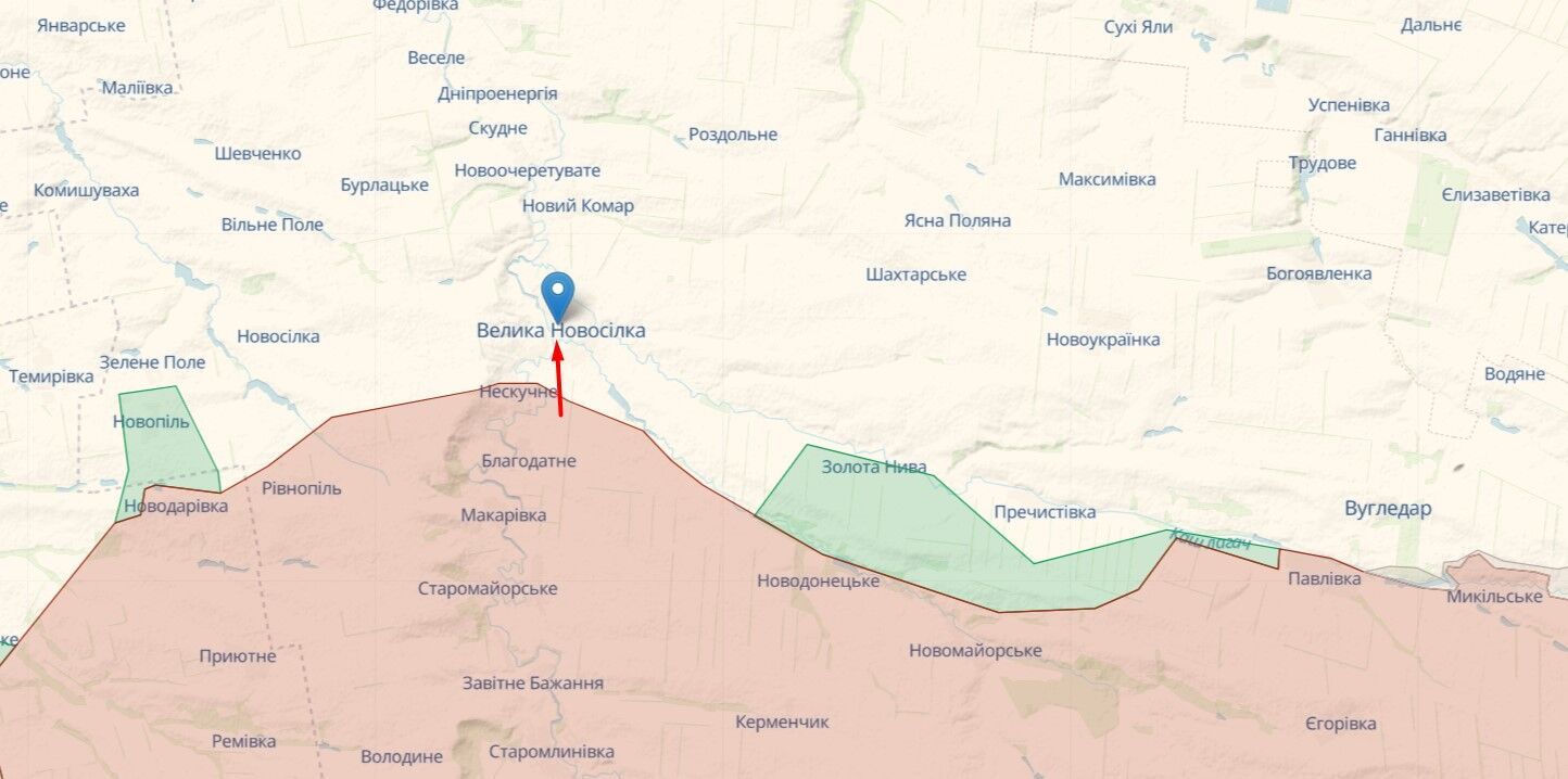Ситуация на линии фронта возле Большой Новоселки и Угледара на Донетчине