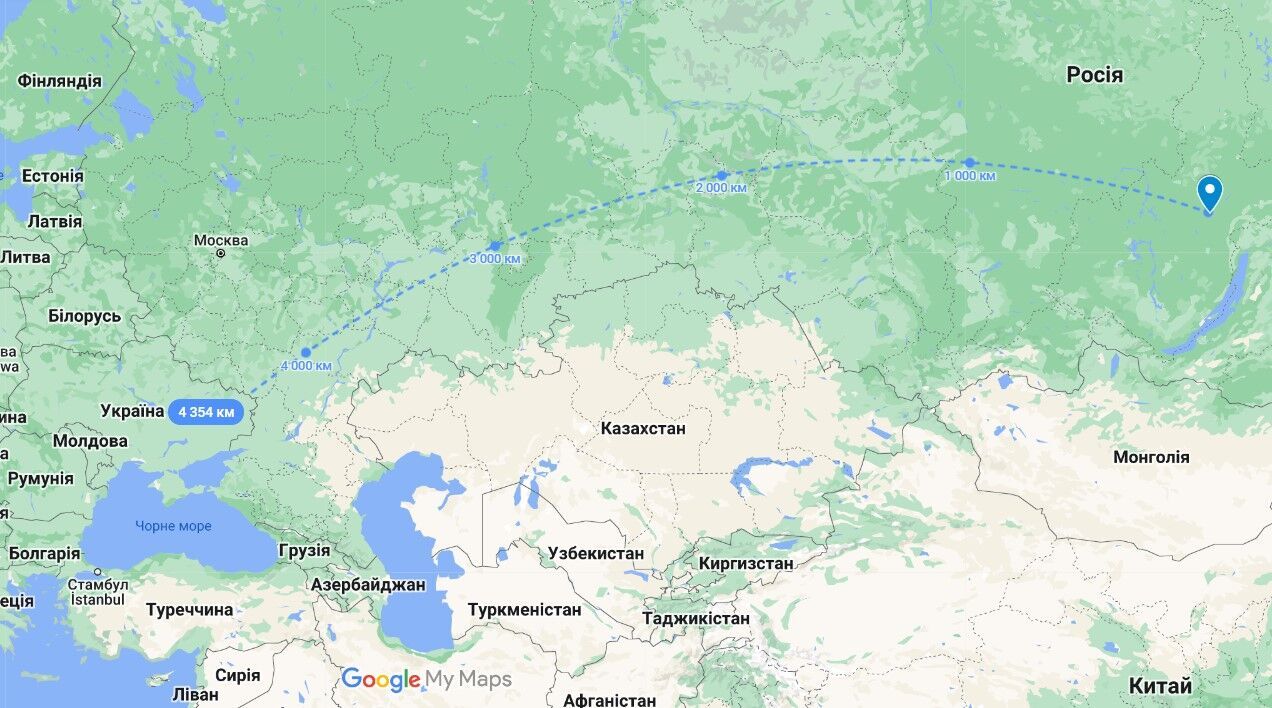 Расстояние от Марковского нефтегазоконденсатного месторождения до Украины