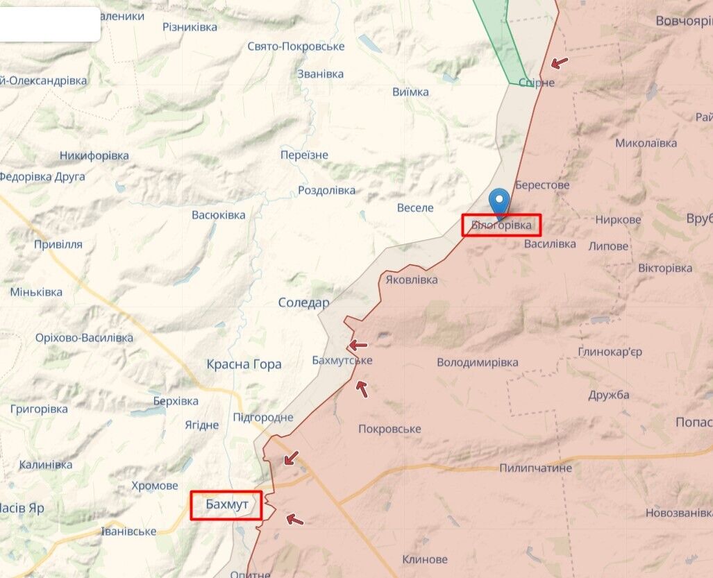 Ситуация на линии фронта возле Белогоровки и Бахмута на Донетчине