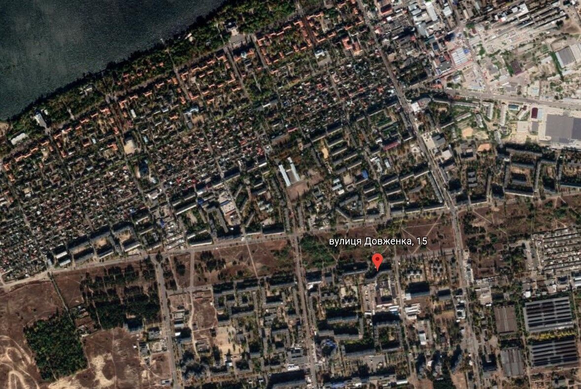 Місцерозташування будинку у Новій Каховці, куди прилетів снаряд (орієнтовно)