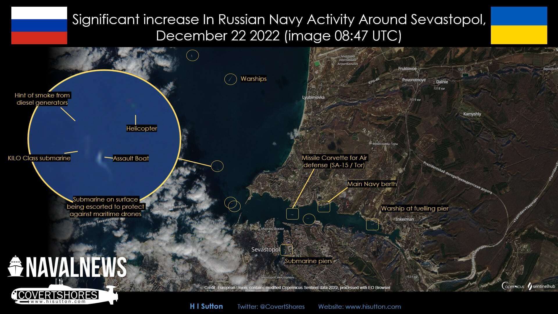 На спутниковых снимках наблюдается повышенная морская активность в районе Крыма